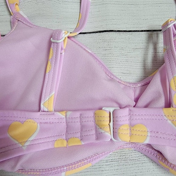 Stoney Clover Lane x Target Flutter Strap Heart Print Bralette Bikini Top XS - Picture 4 of 8